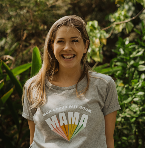 Amnings-t-shirt i 100 % premium ekologisk bomull - Mon Coeur Fait Boum - Mama